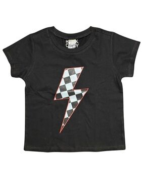 Rock Candy Black T-Shirt with checkered lightning bolt boys size 24 months NWOT